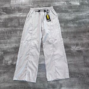 NWT Offcorss Wide Leg Utility Performance Pants Drawstring Beige Youth Sz. 12